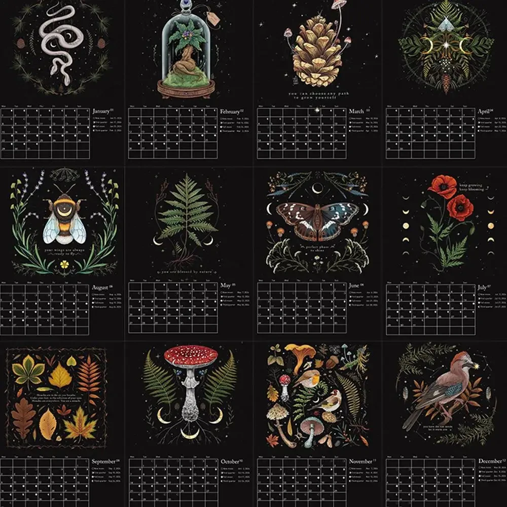 Dark Forest Lunar Calendar 2025 Contains 12 Original Illustrations Drawn Throughout The Year, 12 Monthly Colorful