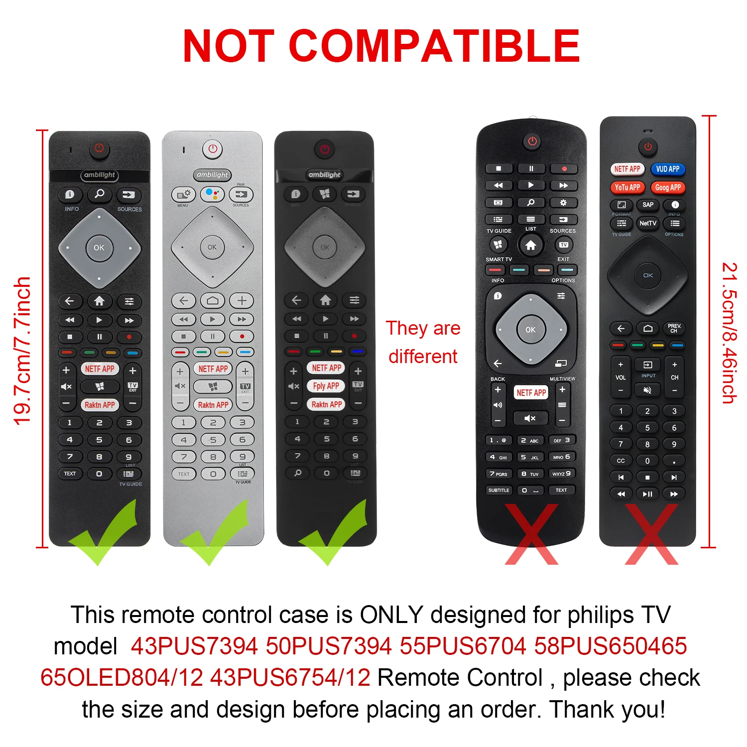 Silicone Case for Philips Smart TV Remote Control YKF456-001 55PUS7304 75PUS7354 70PUS7304 Protective Sheath Cover Anti-Slip