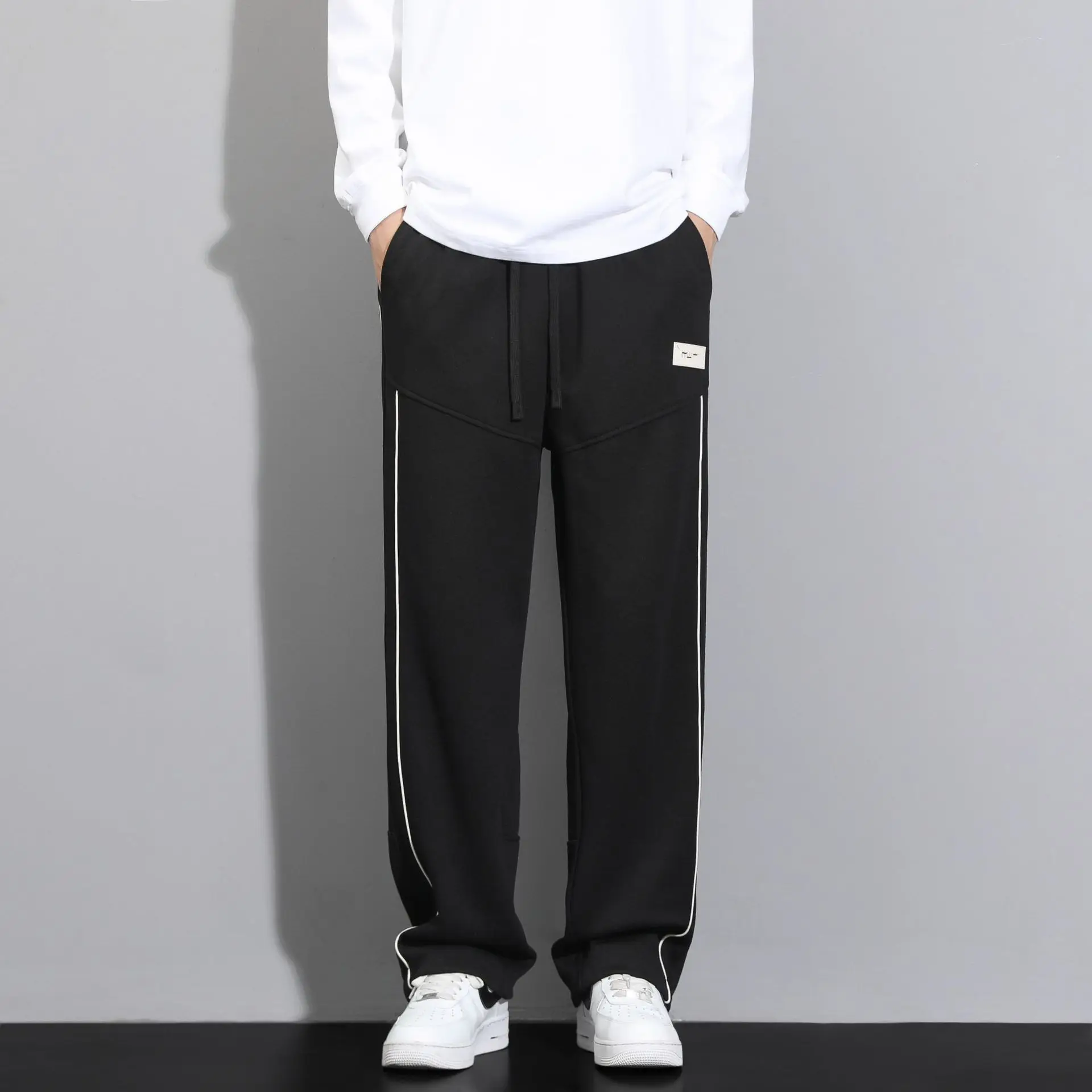 Men's and Teen Boys High Stretch Jogging Sweatpants - Preppy Loose Sweatpants with Drawstring Casual Outdoor Sportswear