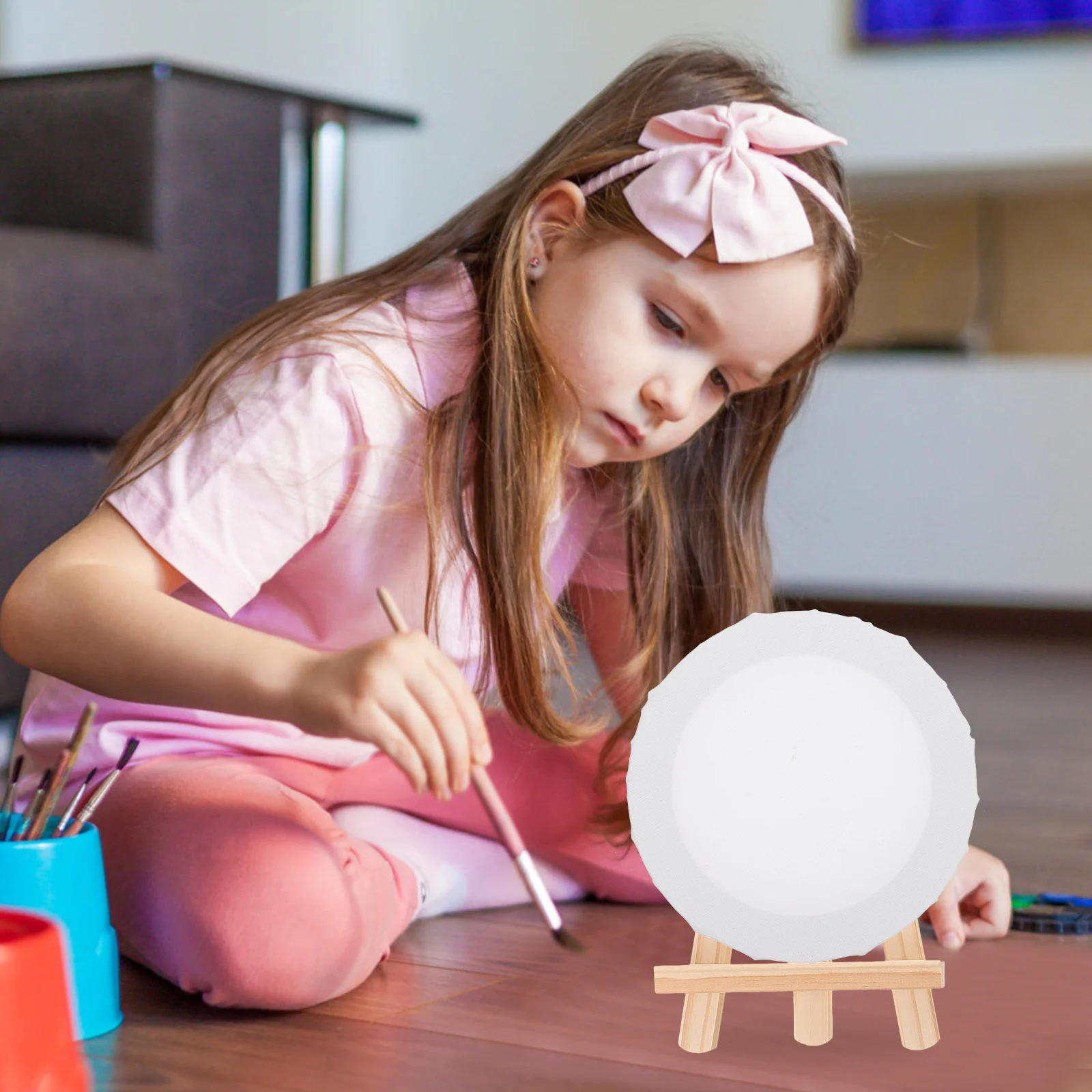 3pcs Round Canvas Frame Blank Painting Boards Mini Oil Painting Panel For Diy Art Projects Portable Artist Panels