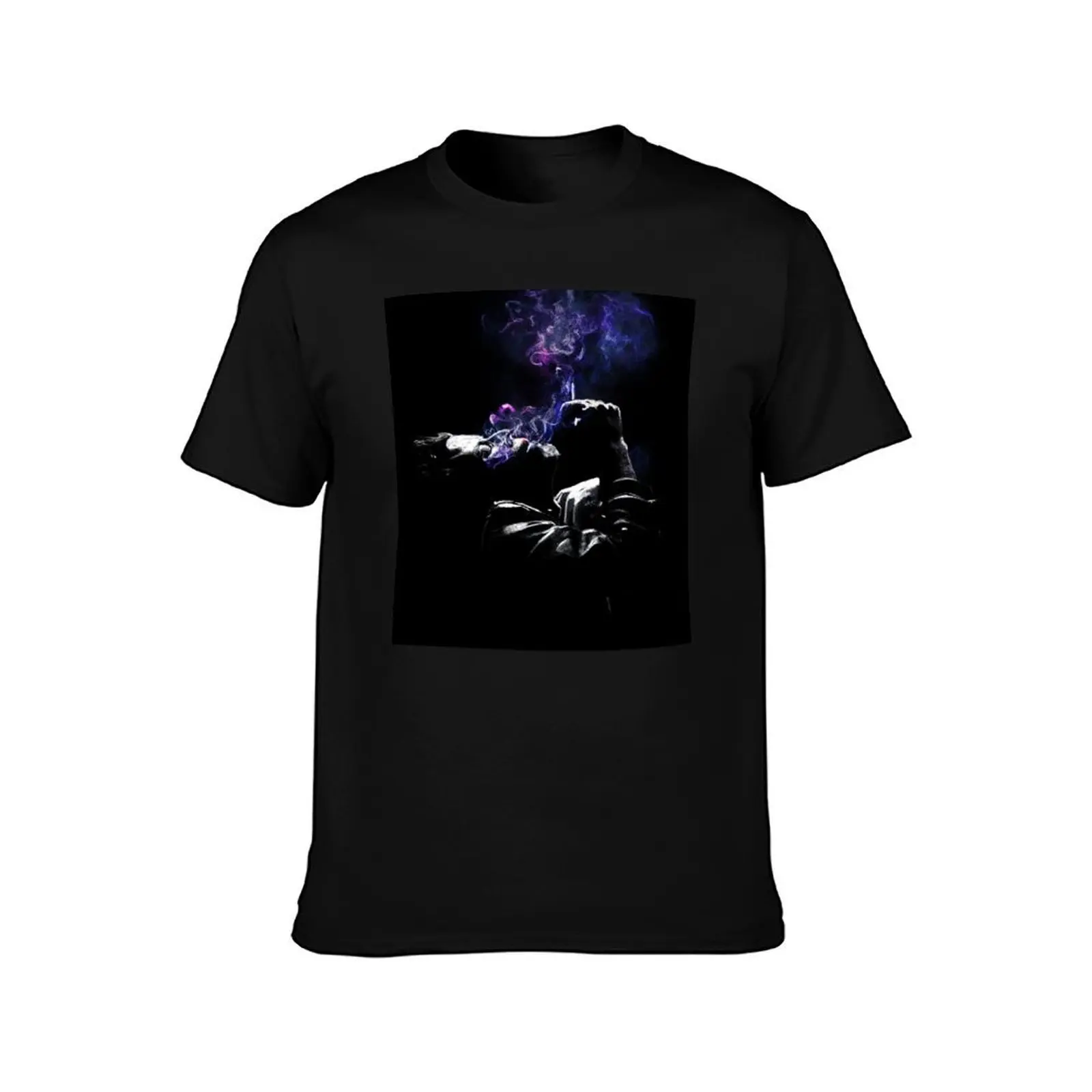 Tom Waits Smoking Nebula T-Shirt Comfortable Workout Short Sleeve Shirt T-Shirt
