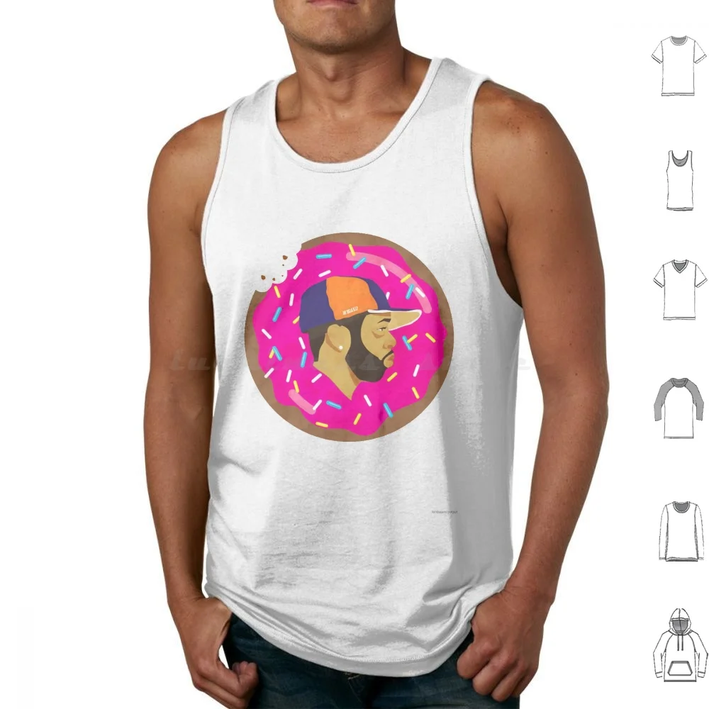 J Dilla Dj Tank Tops Vest Sleeveless J Dilla Stones Rap Hip Hop Cool Donuts Donut Dilla Dj Flying Lotus Flylo Brainfeeder