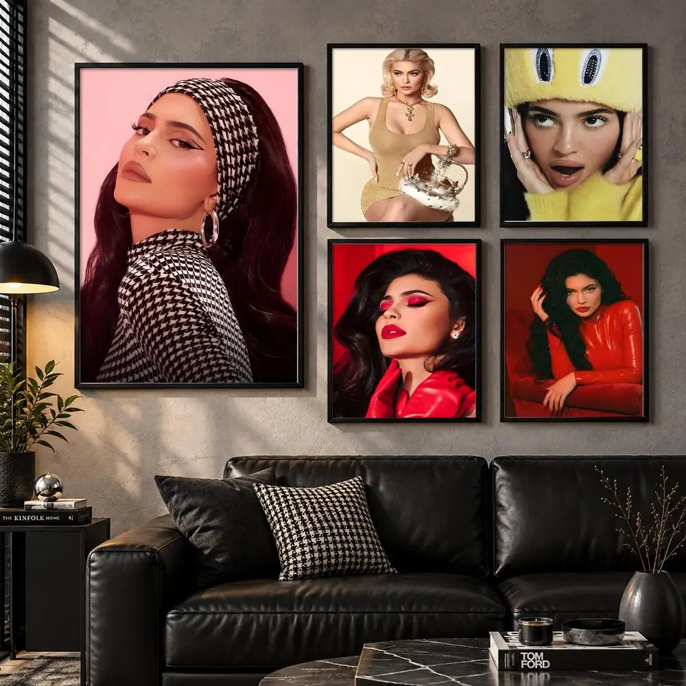 Modern Celebrity Media Style Portrait Poster Kylie Jenner Poster Modern Wall Art Bedroom Living Room Print Unframed