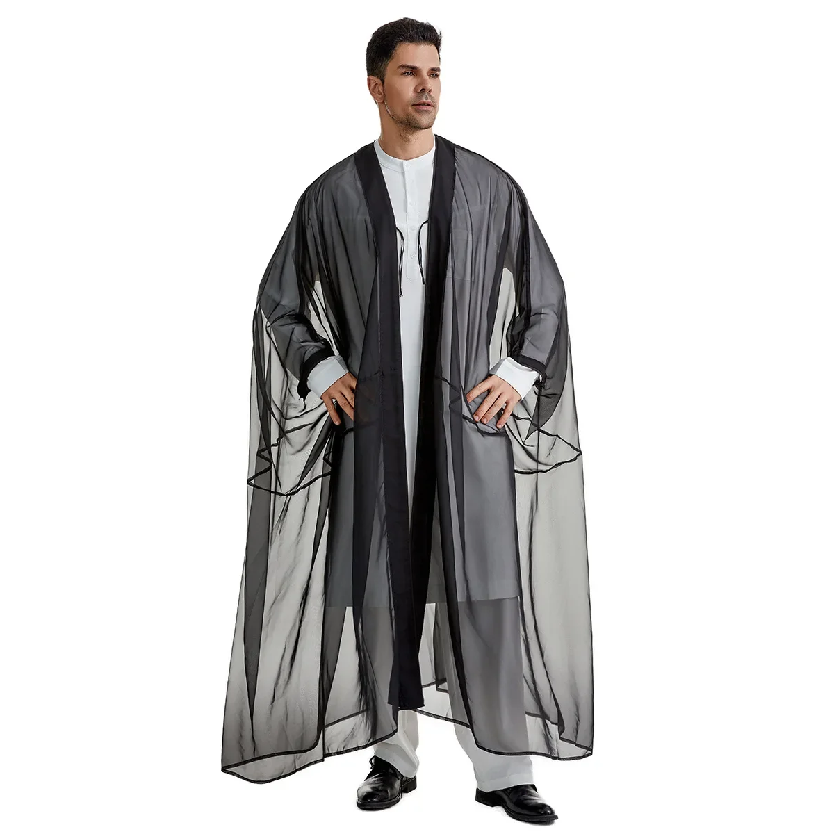 Ramadan Abaya for Prayer Clothes Men Kebaya Open Muslim Dress Kimono Kaftan Turkey Arabic Islam Djellaba Robe Jubba Thobe Caftan