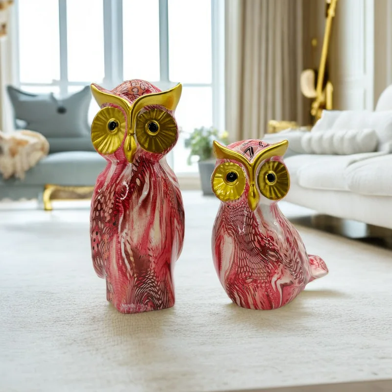 Nordic creative resin animal owl ornaments home entrance living room TV cabinet decorations