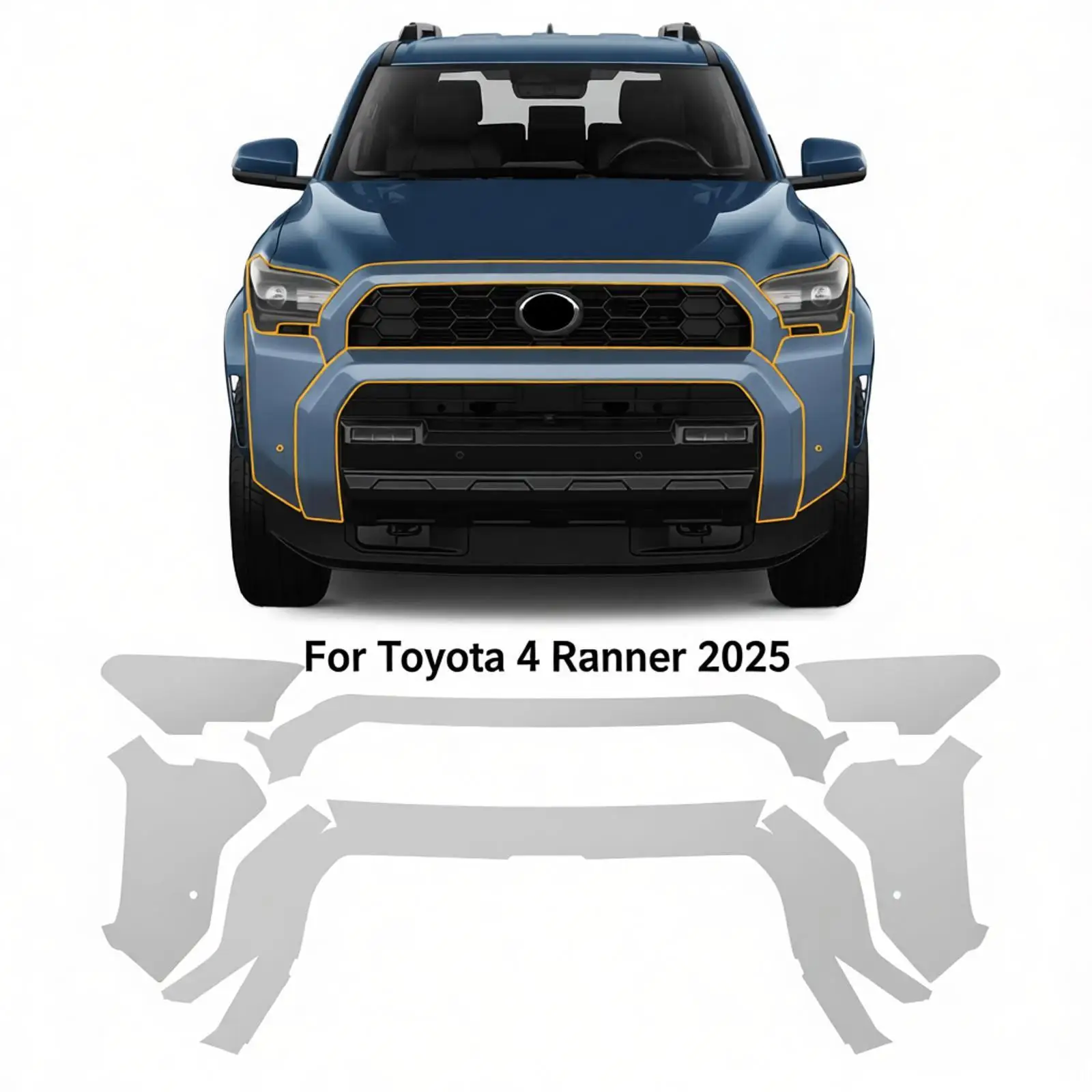 

For Toyota 4Runner 2025-UP TPU Bumper Paint Protection Film Self-Healing Clear Bra Pre-cut PPF Car Body Anti-Scratch Resistant