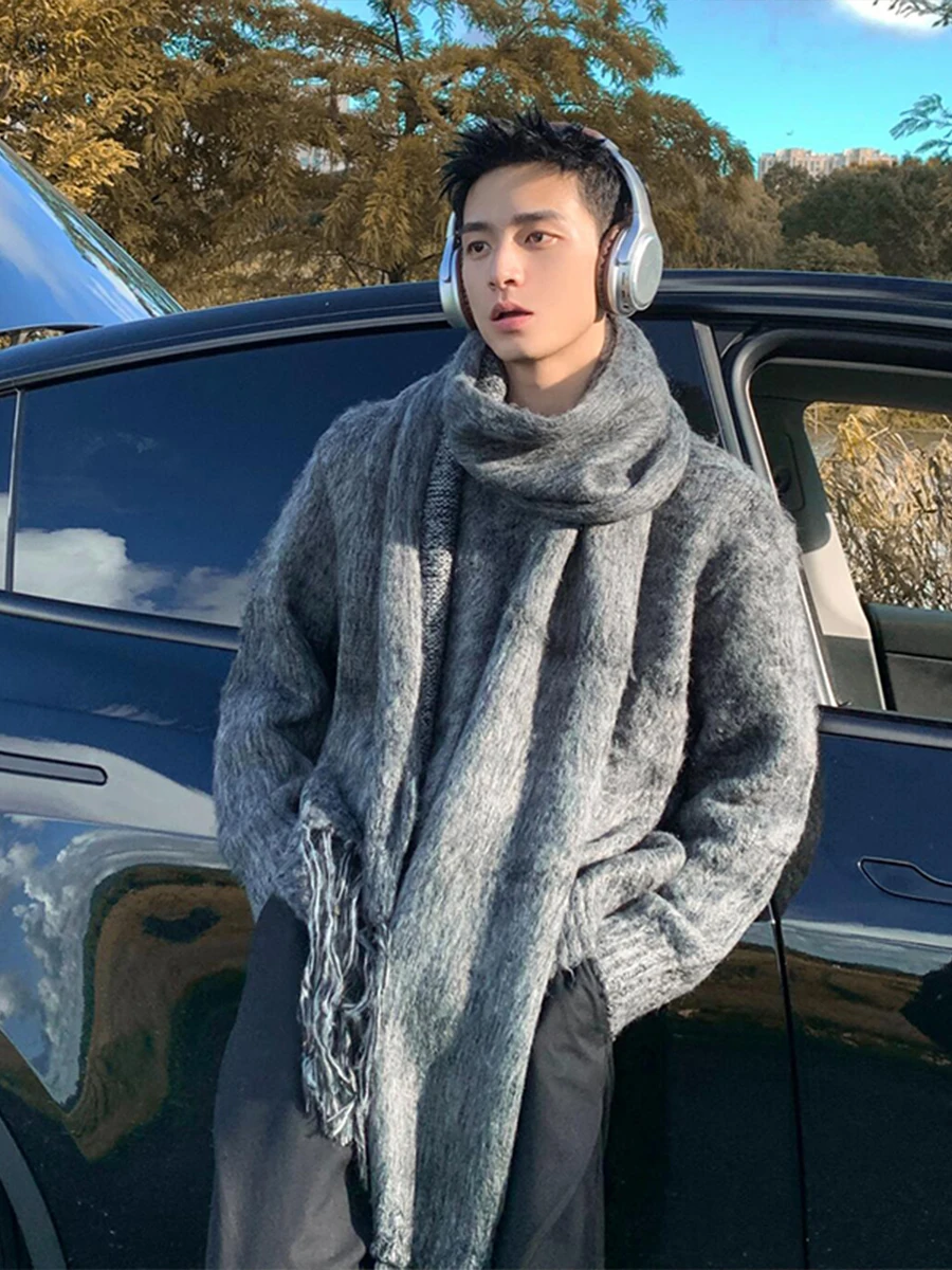 

Мужской вязаный свитер: зимний, модный, уютный, мягкий, с круглым вырезом, повседневный, премиум-класса, из полиэстера