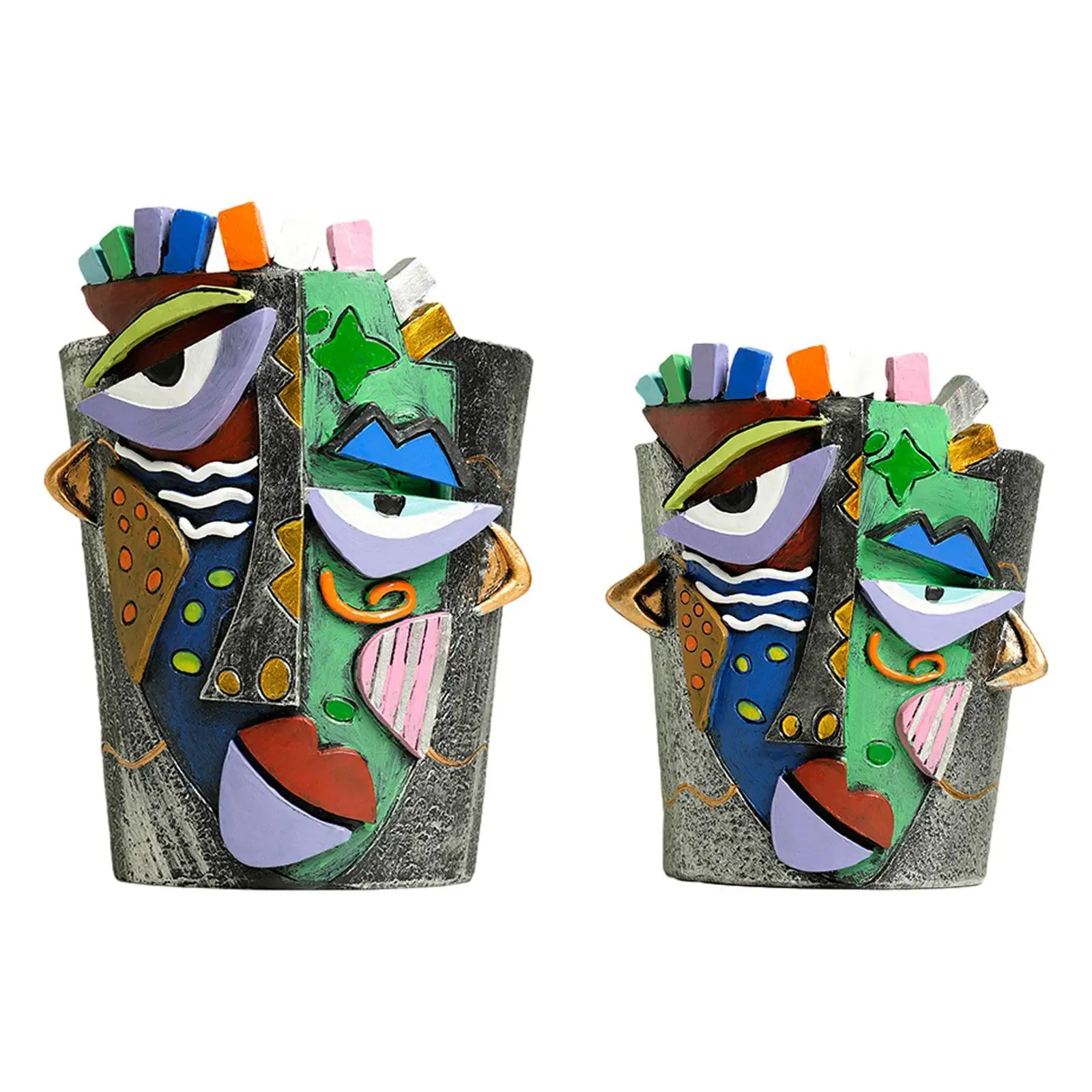 

Head Planter Flower Vase Decoration Modern Figurine Abstract Beauty Face Plant