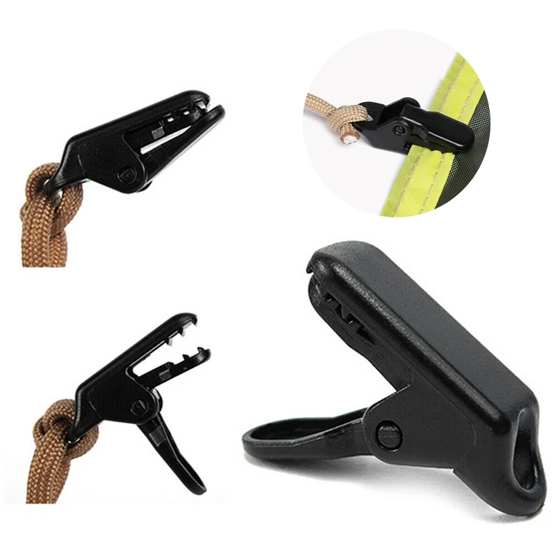 HMA89-10Pcs Awning Clamp Tarp Clips Snap Hangers Tent Camping Survival Tighten Tool for Outdoor Camp Hike Camping Equipment