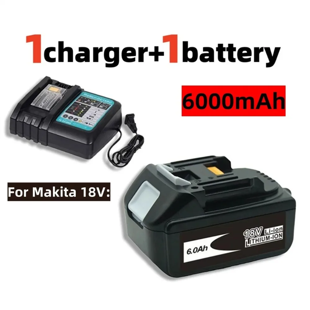 For Makita Rechargeable Power Tool Battery, 18650 Lithium-ion Battery Pack , 6.0 Ah 18V LXT BL1860B BL1860BL1850 BL1830