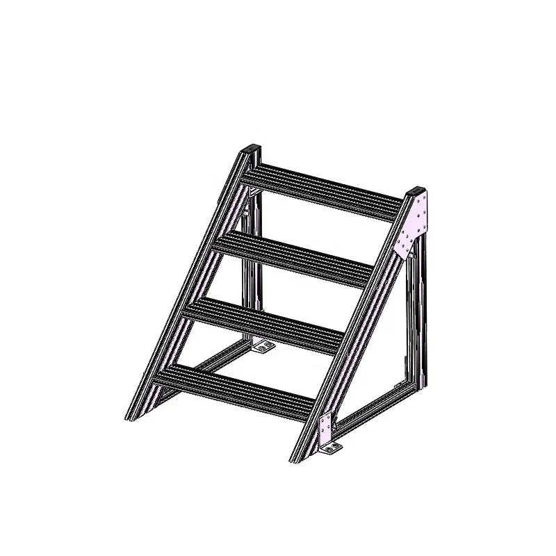 Customized Industrial Aluminum Working Platform Aluminum Stair Walkcart Work Platform System Ladder with Handrail