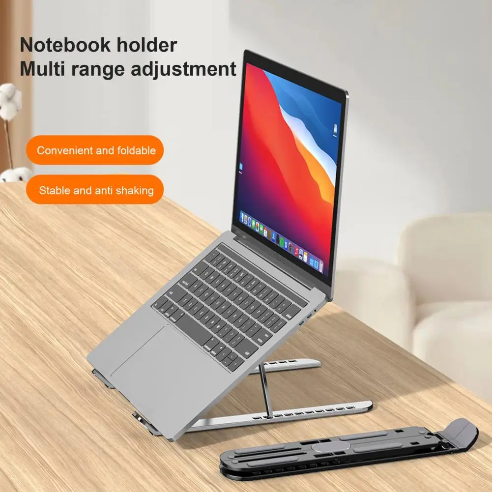 Aluminum Alloy Laptop Holder Foldable Laptop Holder 10-level Height Adjustable Stand for Universal Hollow Heat Dissipation