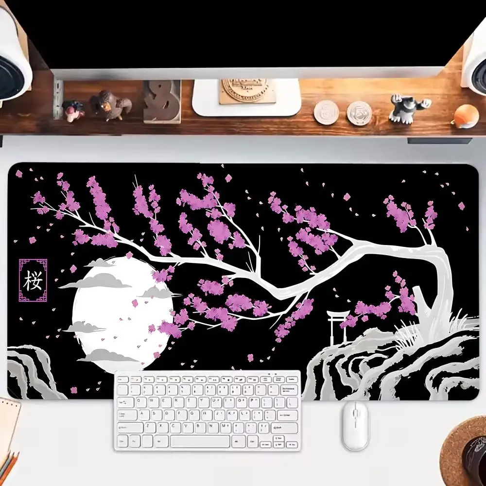

Purple cherry blossom art Mouse Pad Gamer Keyboard Table Cushion Large Gaming Mousepads Non-slip Laptop Tablet Mat PC Playmat
