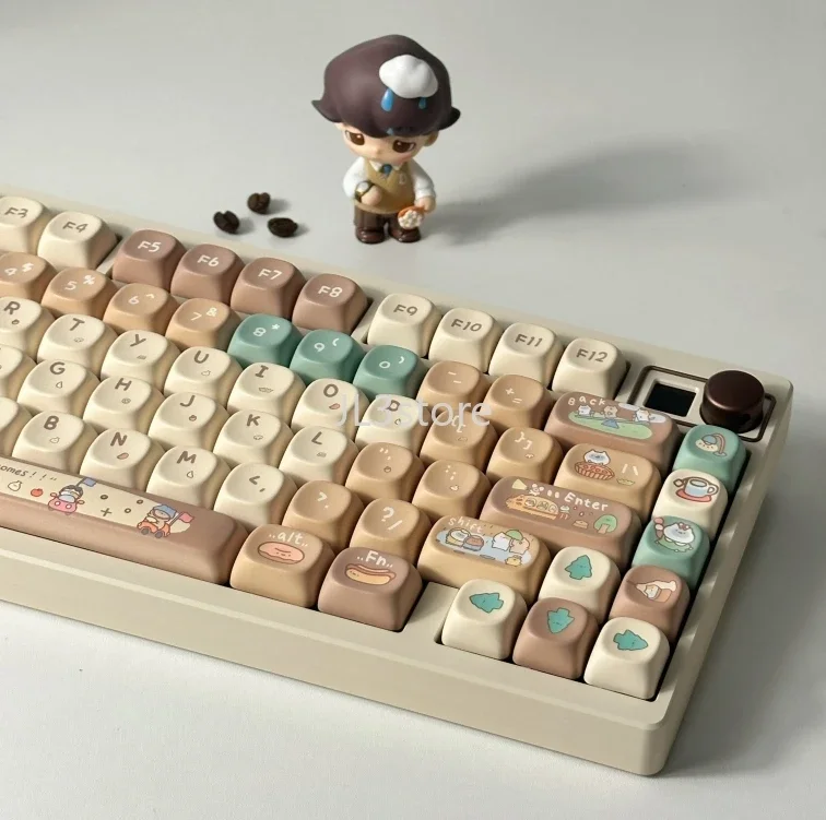 Custom Kit Teclado Mecânico, Xoa Keycaps, PBT, Hot, Sublimação, Bonito