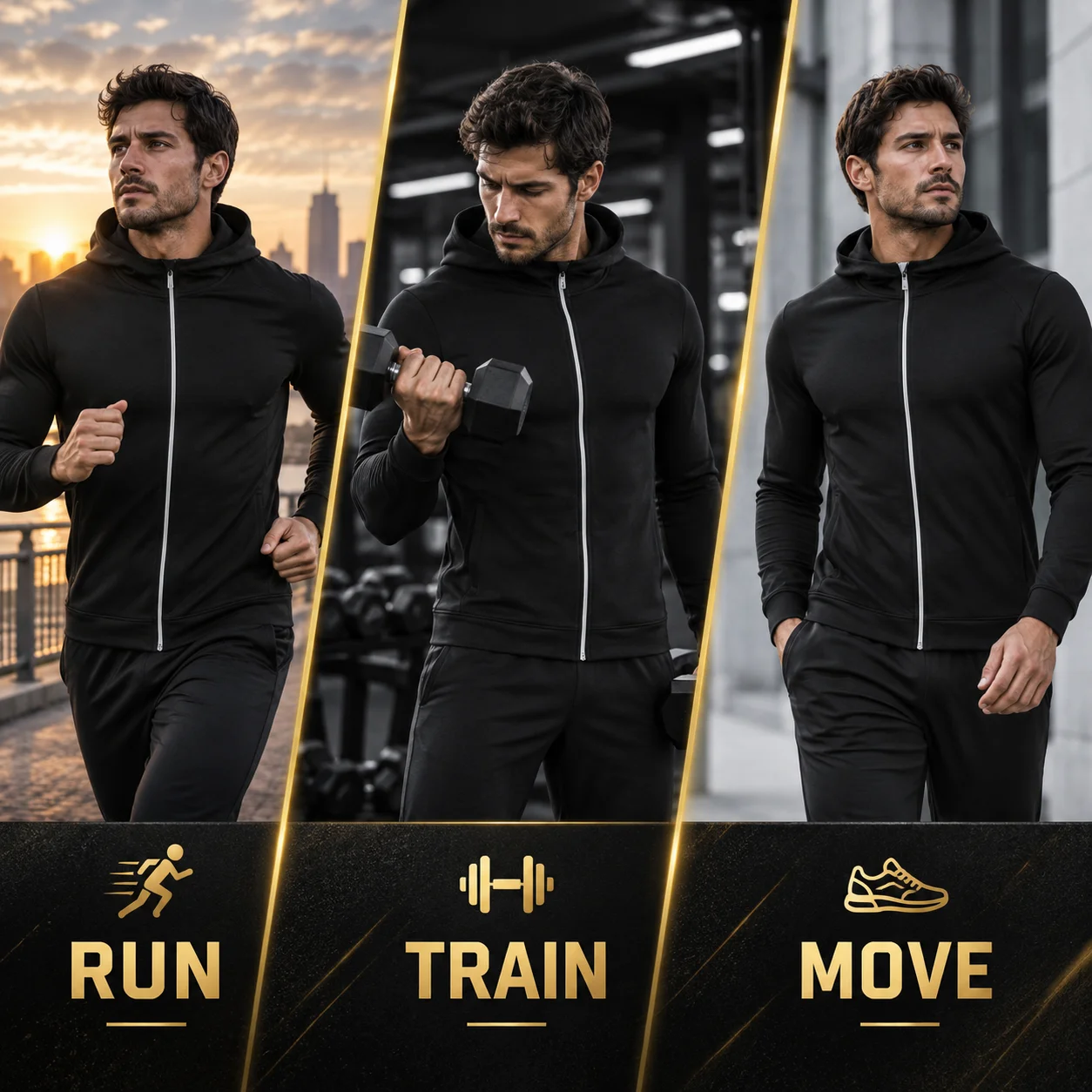 Men's Quick Dry Hooded Sports Jacket Lightweight Breathable Long Sleeve Running Cycling Training Workout Teamwear Activewear Top