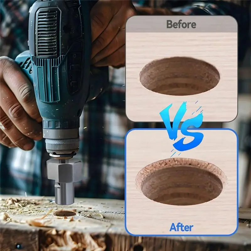 BHTS-Bench Dog Hole Chamfer Reamer Tool,Woodworking Workbench Dog Hole Chamfer Reamer Tool Dog Holes Polished Tool