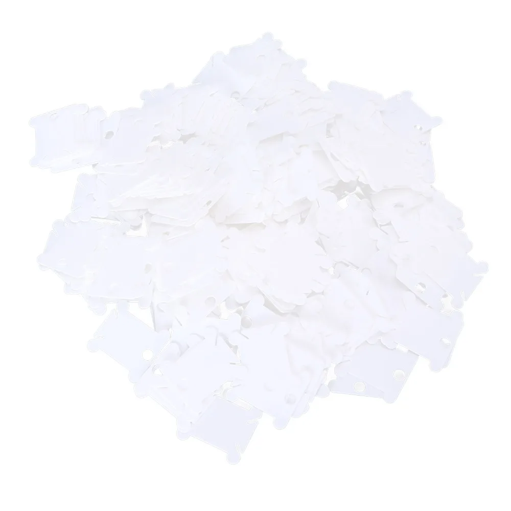 300pcs Practical Plastic Floss Bobbins White Sorting Storage Function Thread Organizer Embroidery Floss Cards For Cross Stitch
