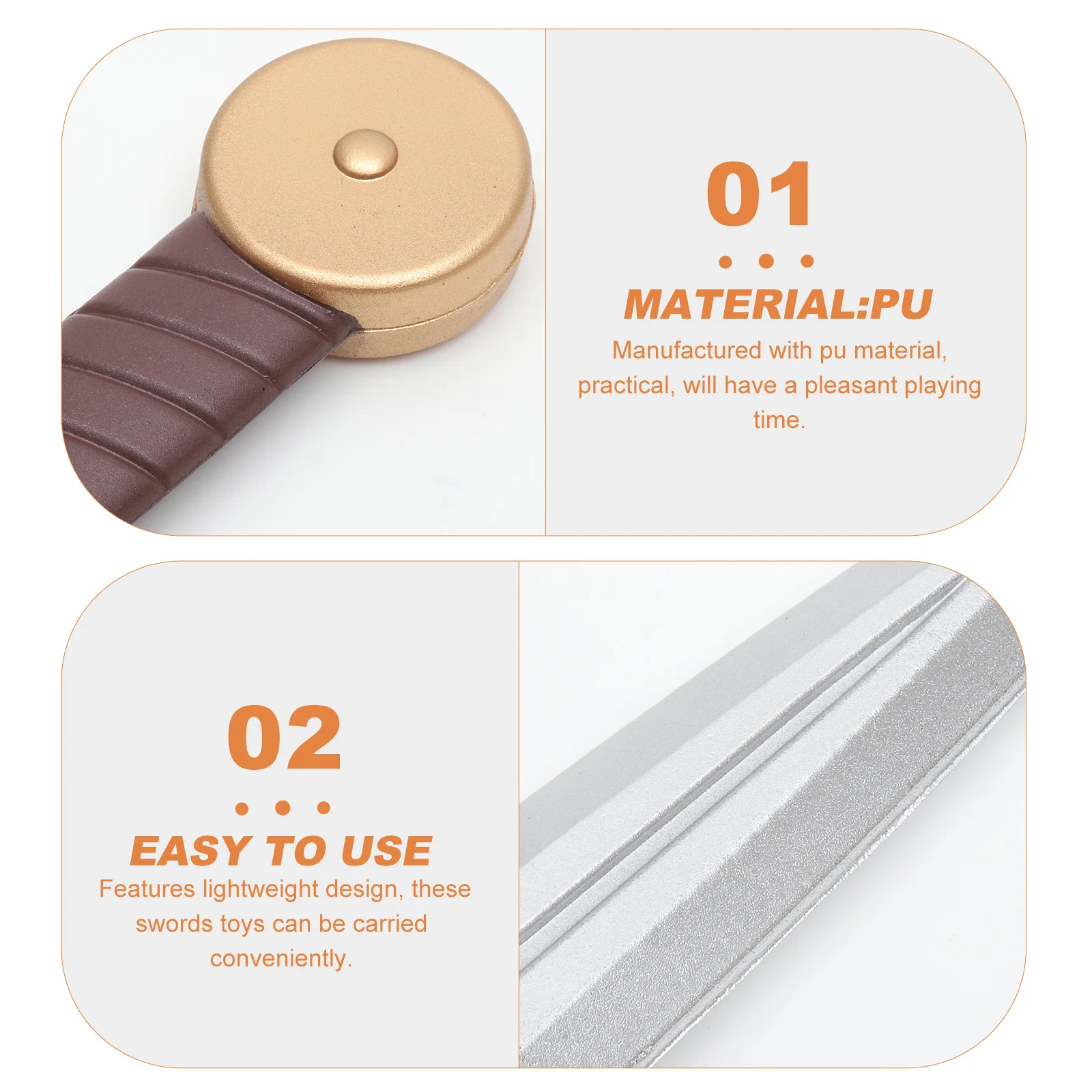 

1pc Sword Prop Pu Simulated Medieval For Cosplay Halloween Party Role Sword Wear-Resistant