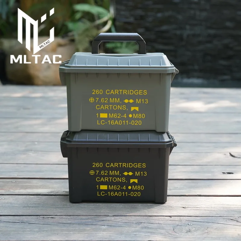 Outdoors Tactical Rifle Ammo Box Plastics Waterproof high Strength Toolbox Airsoft 5.56 Or 7.62 Ammunition Storage Box