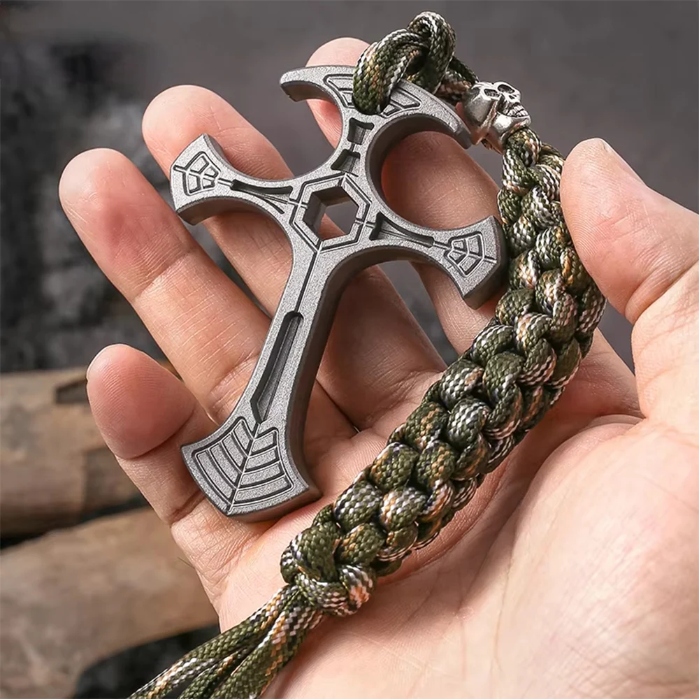 EDC Tactical Defense Cross Pendant, Self-Defense Cool Equipment, Outdoor Camping Self-Defense Tool, Exquisite Small Gift