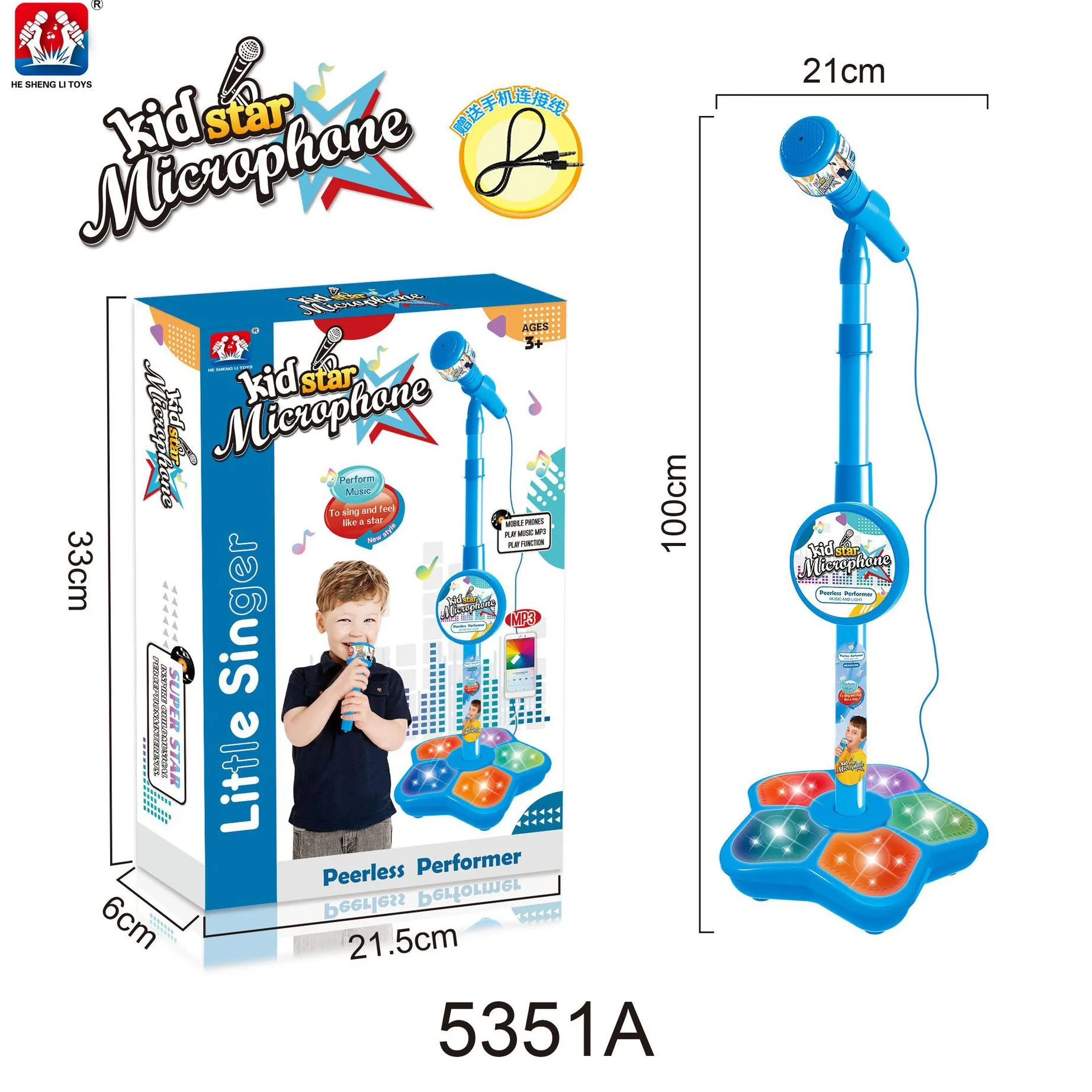 Kids Microphone with Stand Karaoke Song Music Instrument Toys Brain-Training Educational Toy Birthday Gift for Girl Boy