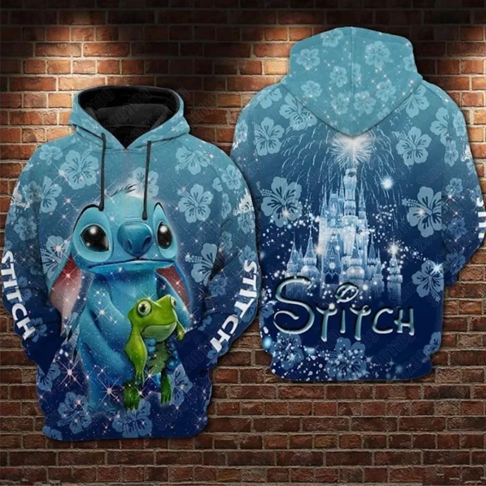 Disney Lilo & Stitch Men Women 3D Print High Quality Fleece Zipper Hoodies Pullover Tops Dropshipping