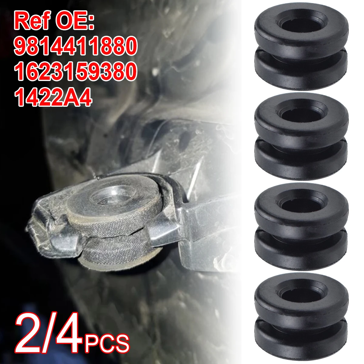 2/4X caja de filtro de aire montaje de carcasa amortiguador de ojal de goma 1623159380 para PEUGEOT 208 308 508 2008 3008 5008 Rifter de socio expertos
