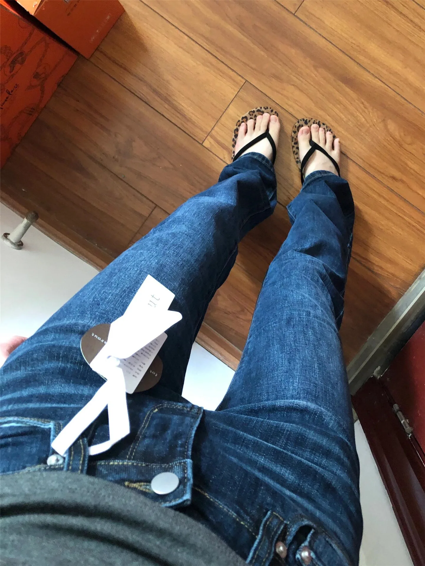 

Retro American Deep Blue Bell Bottom Jeans Women's Slimming Straight Washed Denim Pants Spring Fashion Ladies Premium Cotton