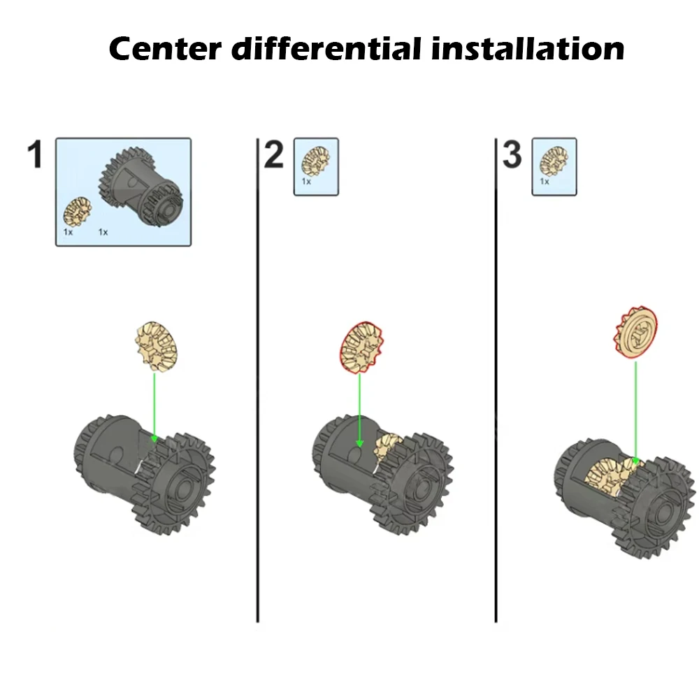 Moc Gemodificeerd Differentieel Compatibel Met Legods Bouwstenen Versnelling 65413 65414 Versnellingsbak Technische Gatarm Voor Automodel