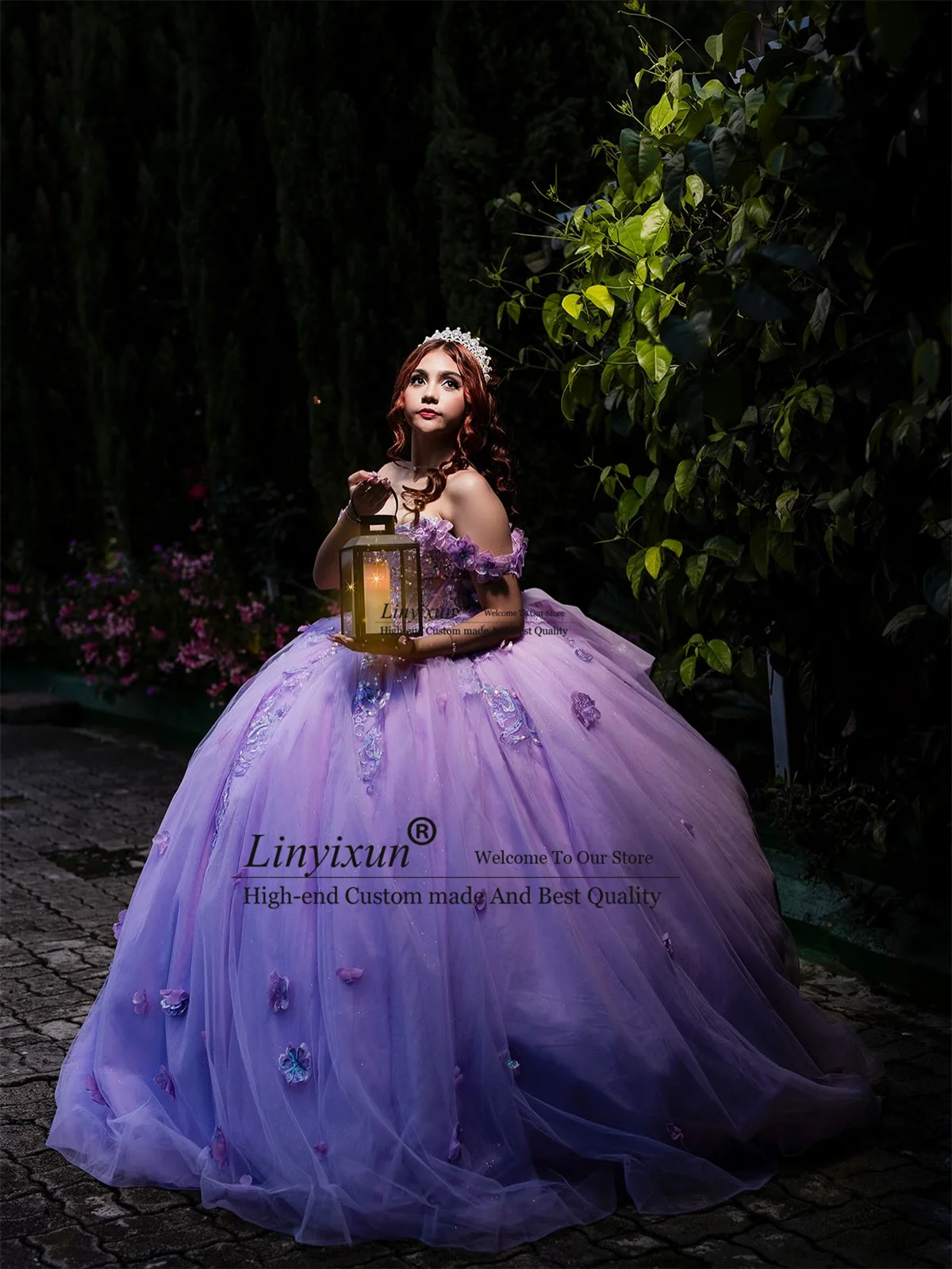 

Бальное платье принцессы Quinceanera, платье с аппликацией, 3D кружево в пол, день рождения, сладкое 16, индивидуальное платье с открытыми плечами, Vestidos de 15 XV años