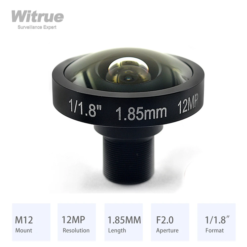 HD 4K 12MP Fisheye Lens 1.85MM 185 Degree M12 1/1.8\