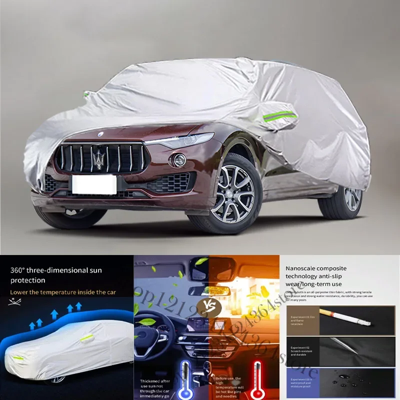 

Автомобильный чехол для Maserati Levante, защита от снега, пыли, анти-УФ, пилинга, краски и дождя, 210t, защита автомобильного чехла