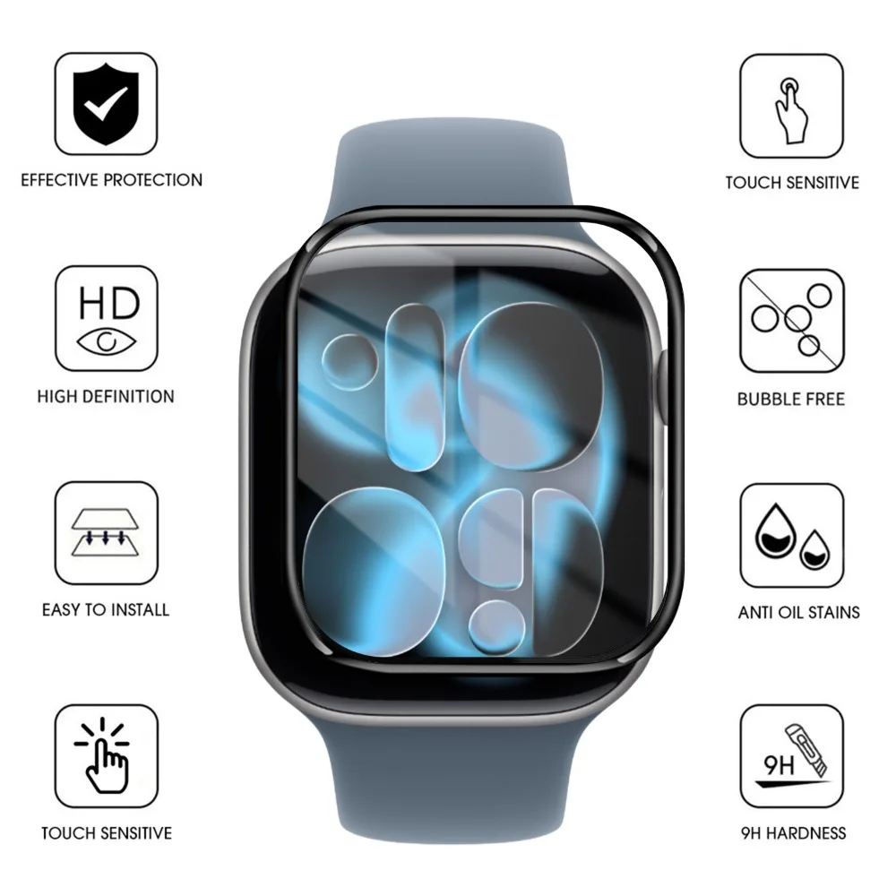 1-10 قطعة لساعة أبل S11 سلسلة 42 مللي متر 46 مللي متر HD المضادة للخدش ساعة واقيات الشاشة لينة PMMA فيلم ل Iwatch S11 وليس الزجاج