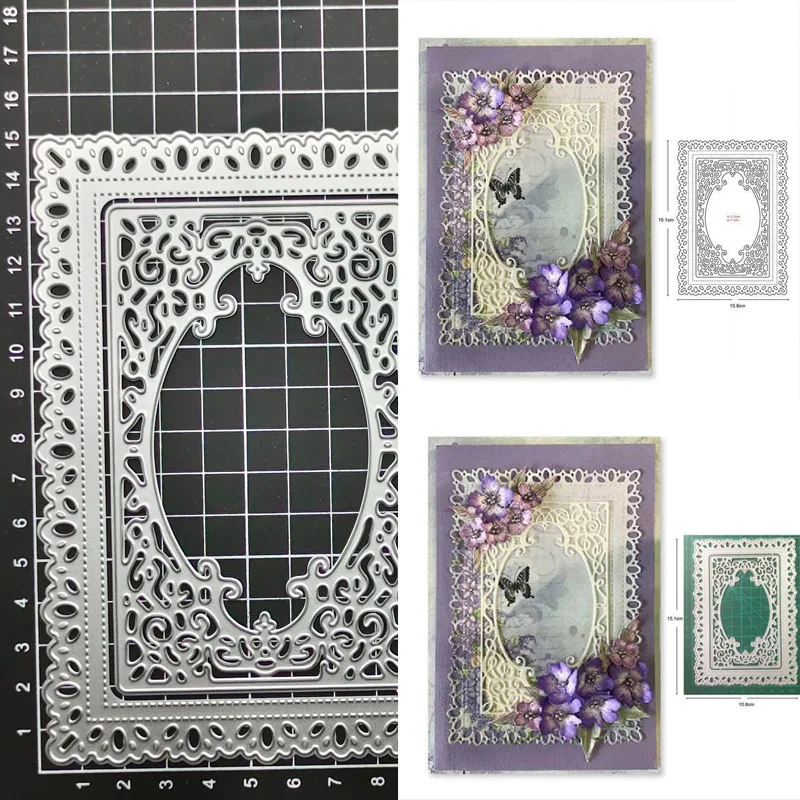 

Craft metal cutting dies cut die mold New Rectangle Lace Frame Scrapbook paper craft knife mould blade punch stencils dies