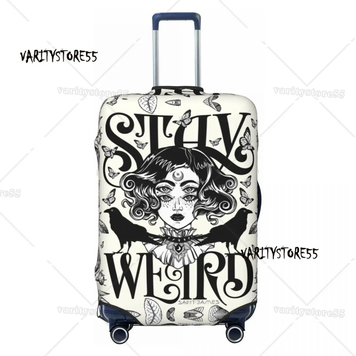 Custom Travel Luggage Cover Elastic Halloween Witch Suitcase Cover Protector Fit 18-32 Inch