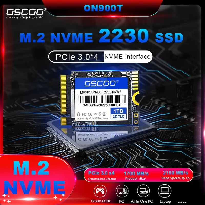 OSCOO 1TB 512GB 256GB M.2 SSD 2230 NVMe PCIe Gen 4x4 SSD for Microsoft Surface ProX Surface Laptop 3 Steam Deck