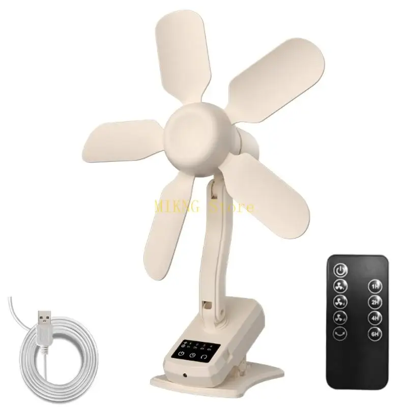 Remote Controlled Clip Fan 3 Wind Mode 6 Hour Timer USB Power For Workstations Office Decoration Best Sale