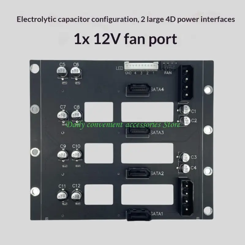

97QB Metal 5.1 Объединительная плата привода 4 Bay последовательная охлаждающий вентилятор 12V Двойная большая энергия для