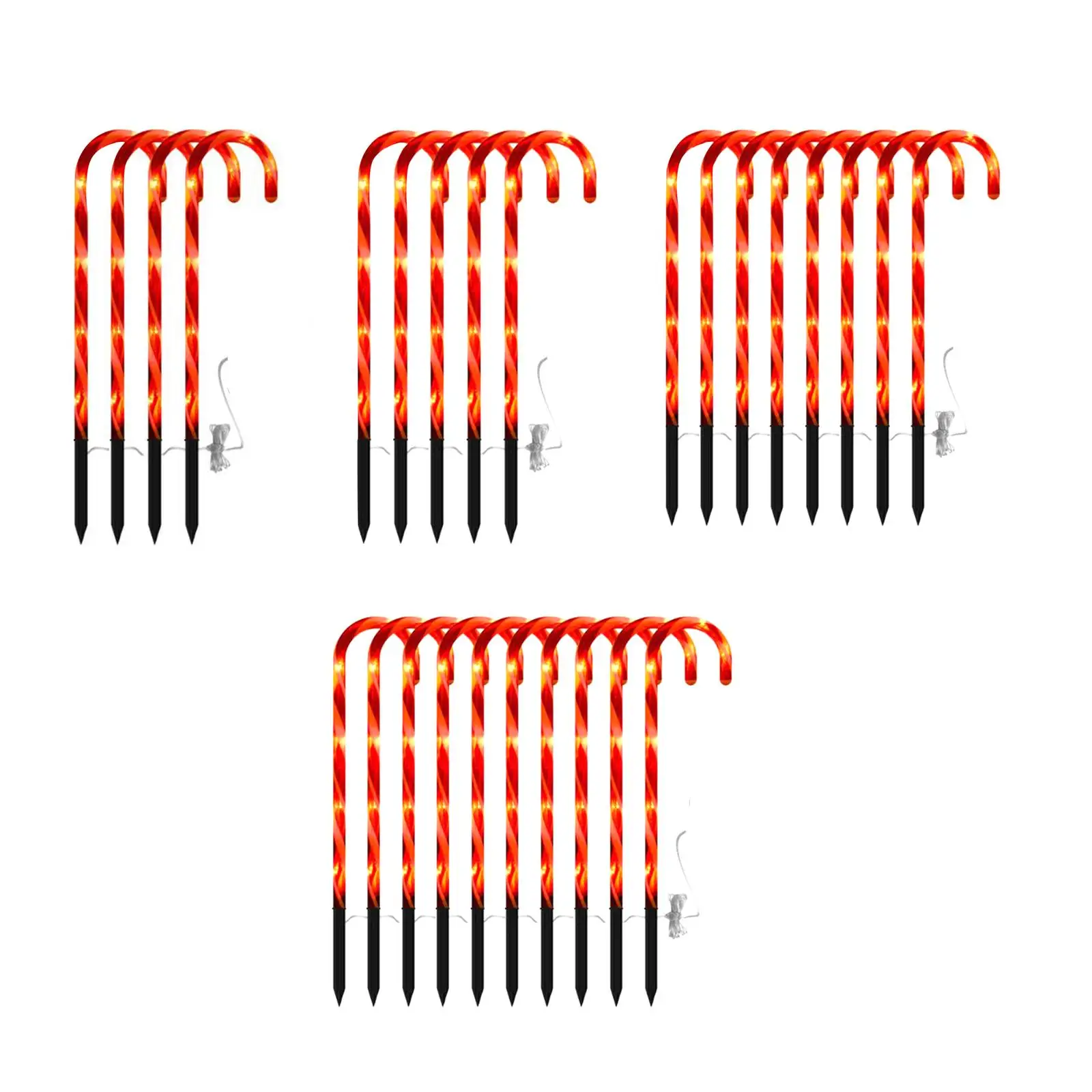 Candy Cane Lights LED Lamp Ornament Crutches for Christmas Patio Outdoor