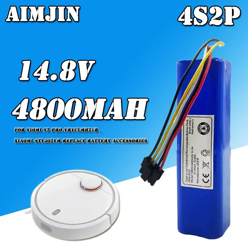 Brand New 4s2p 18650 14.8V 4800mAH Lithium Ion Battery for CECOTEC CONGA 4090 4490 4690 4590 Robot Vacuum Cleaner