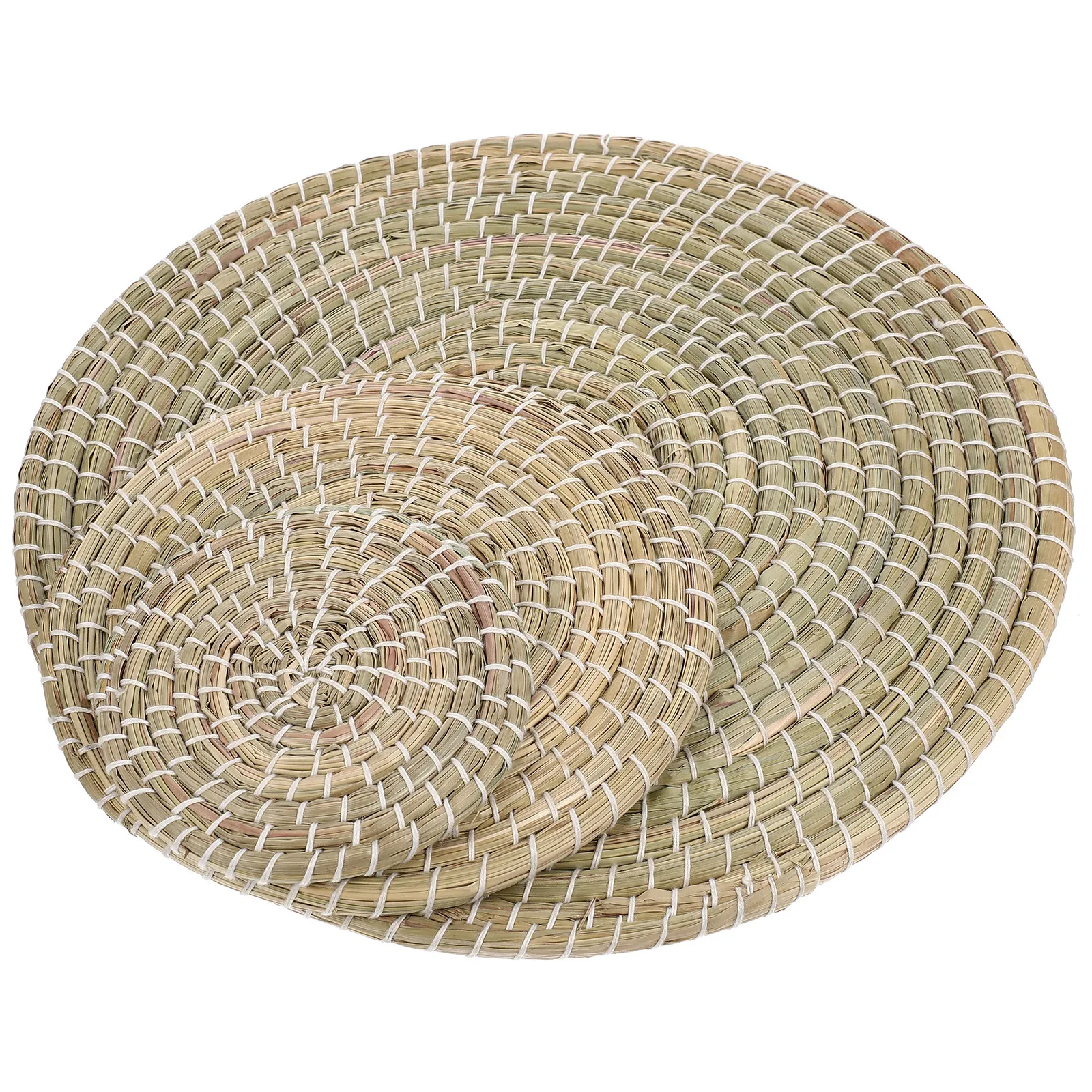 

3Pcs Japanese Style Woven Placemat Set Anti Scalding Insulated Table Mat for Teapot Cup Bowl Protection Living Room Restaurant
