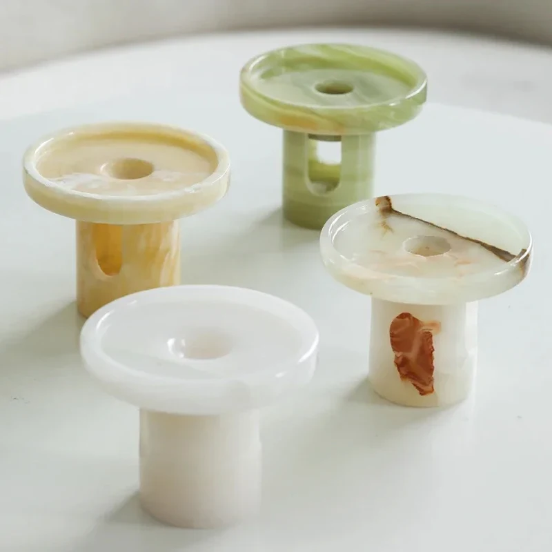 Natural Marble Tealight Diffuser Ornaments Desktop Jade Essential Oil Burner Aromatherapy Furnace Luxury Home Decoration