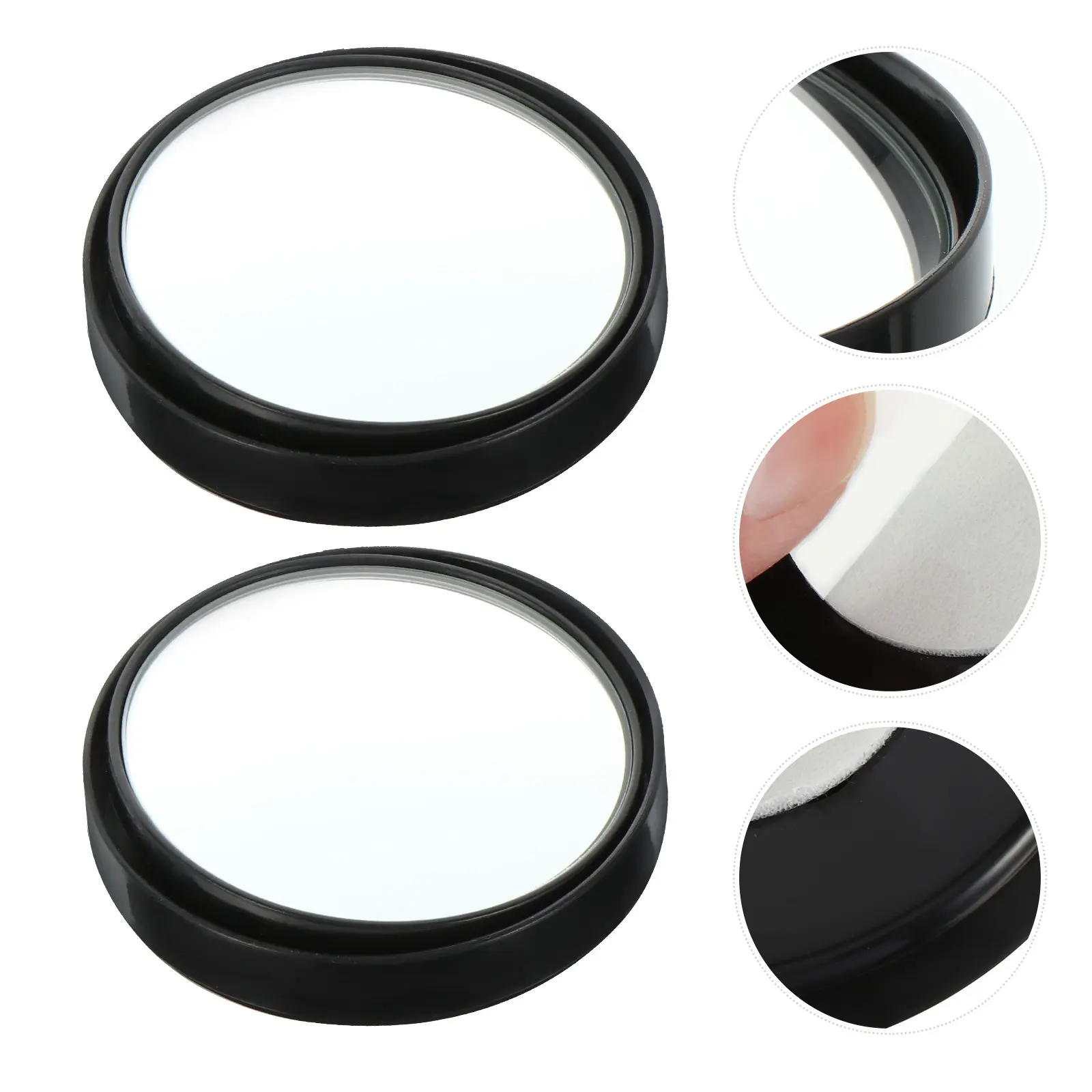 1Pair Wide Angle Blind Spot Mirror Black Car Rearview Mirror ABS Glass Auxiliary Parking Driving Dead Zone Removal