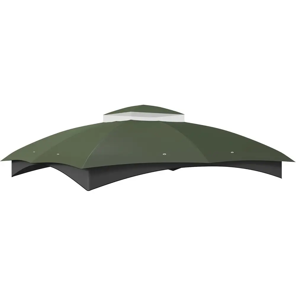 10x12 Outdoor 2-Tier Gazebo Cover with Drainage, Green