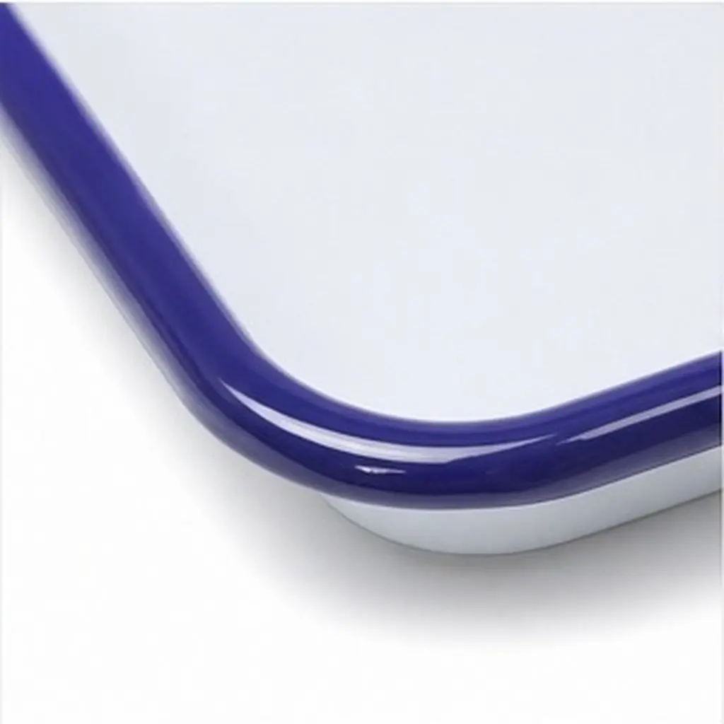 White Enamel Rectangular Serving Platter Scratch Resistant Food Bread Snack Tray Large Size Fruit Tray Serving Platter