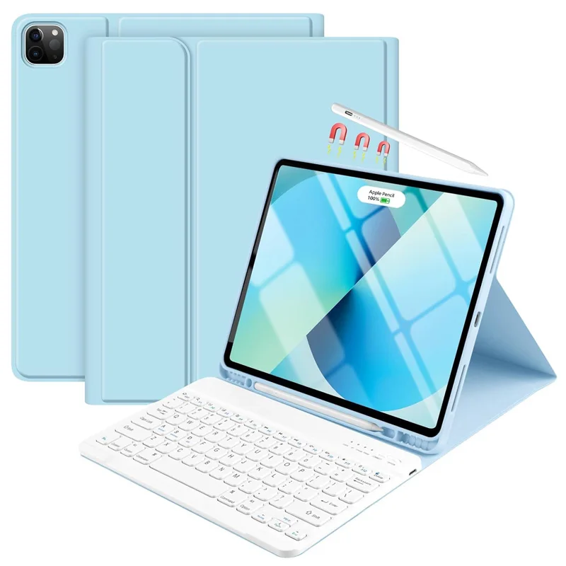 

Чехол для iPad Air 13 дюймов (M4) 2026 с клавиатурой, съемная беспроводная клавиатура-обложка для iPad Air 13 дюймов (M4) 2026 Funda