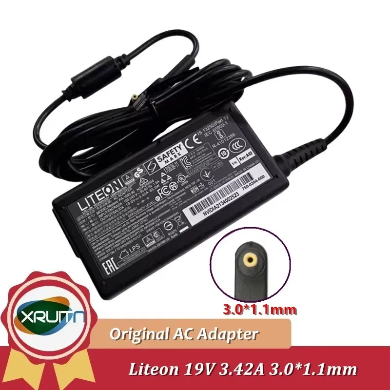 Genuine LITEON PA-1650-90 PA-1650-50 19V 3.42A 65W 3.0x1.0mm AC Adapter Charger For ACER Laptop Power Supply Original