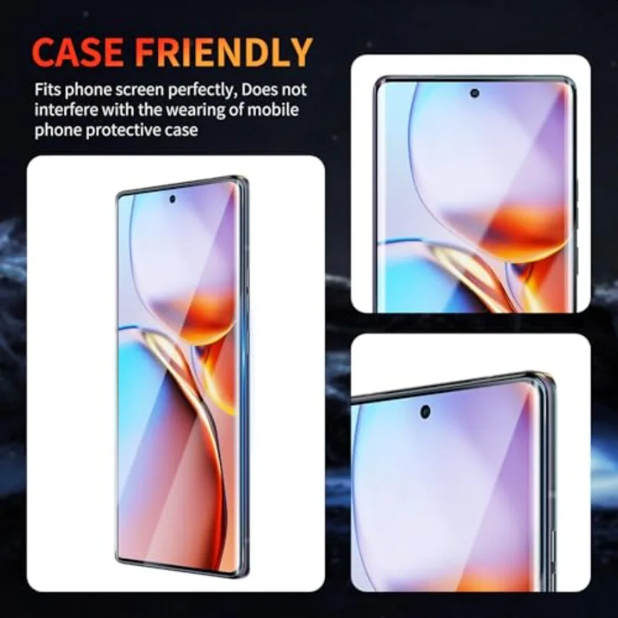 3 عبوات من واقي الشاشة لهاتف Motorola Moto Edge+ Plus 2023 مقاس 6.67 بوصة ثلاثي الأبعاد من الزجاج المقسى المنحني مضاد للخدش 9H Hardn HD Clea