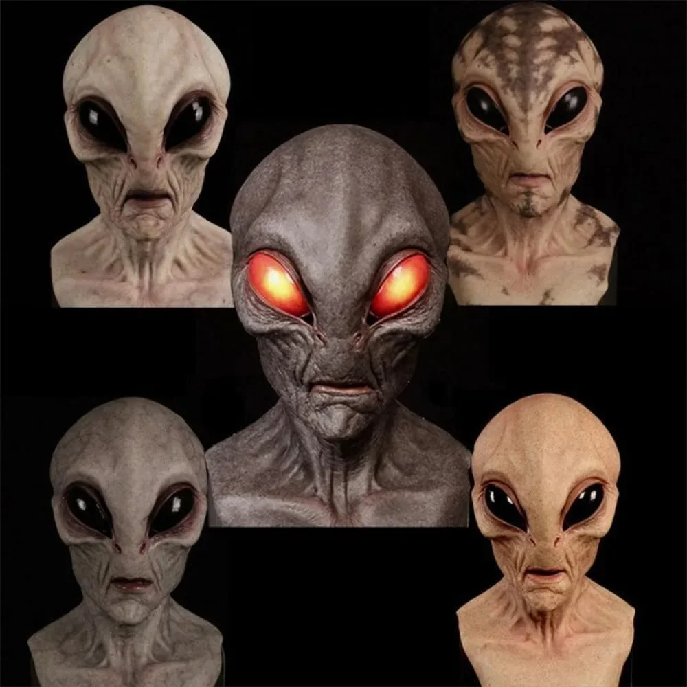 Topi Alien Kostum Halloween ya - Latex Alien Mask Realistic ulasan dan harga