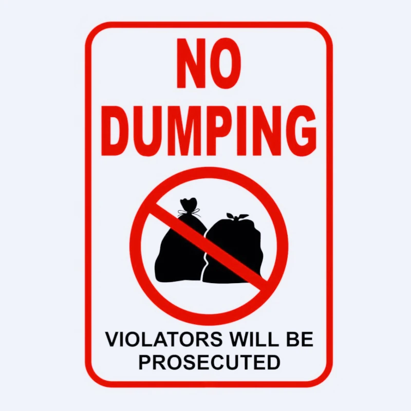 

New Car decals and stickers "No Dumping"No Littering Sign Outdoor,Warning 15cm PVC KK